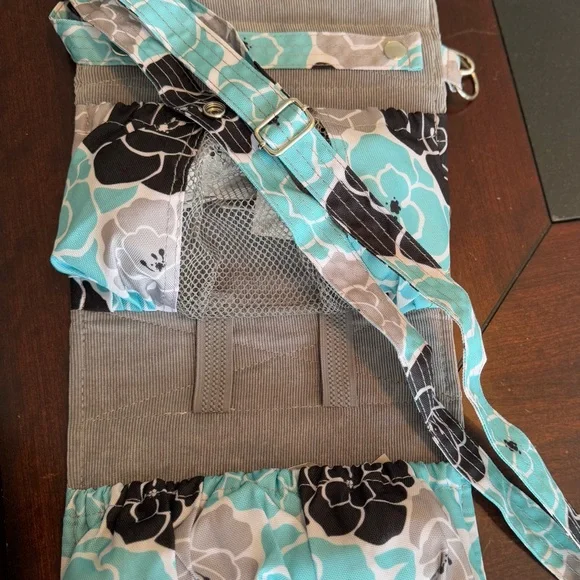Lilly Bit Elegant Mini Baby Bag - Black, Aqua Diaper Clutch Adjustable Crossbody - Picture 12 of 12